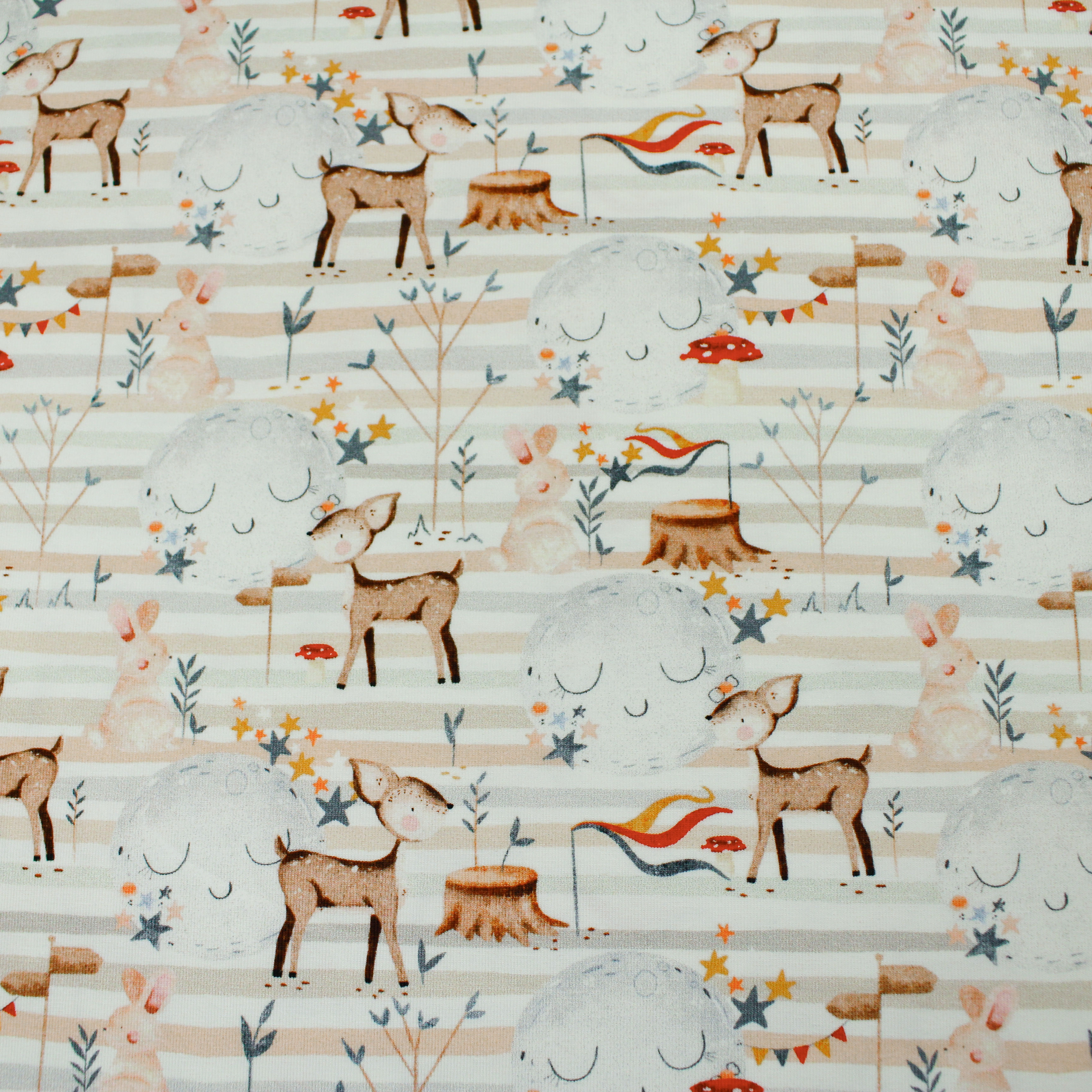 Baumwolljersey, Bambi - braun, nude