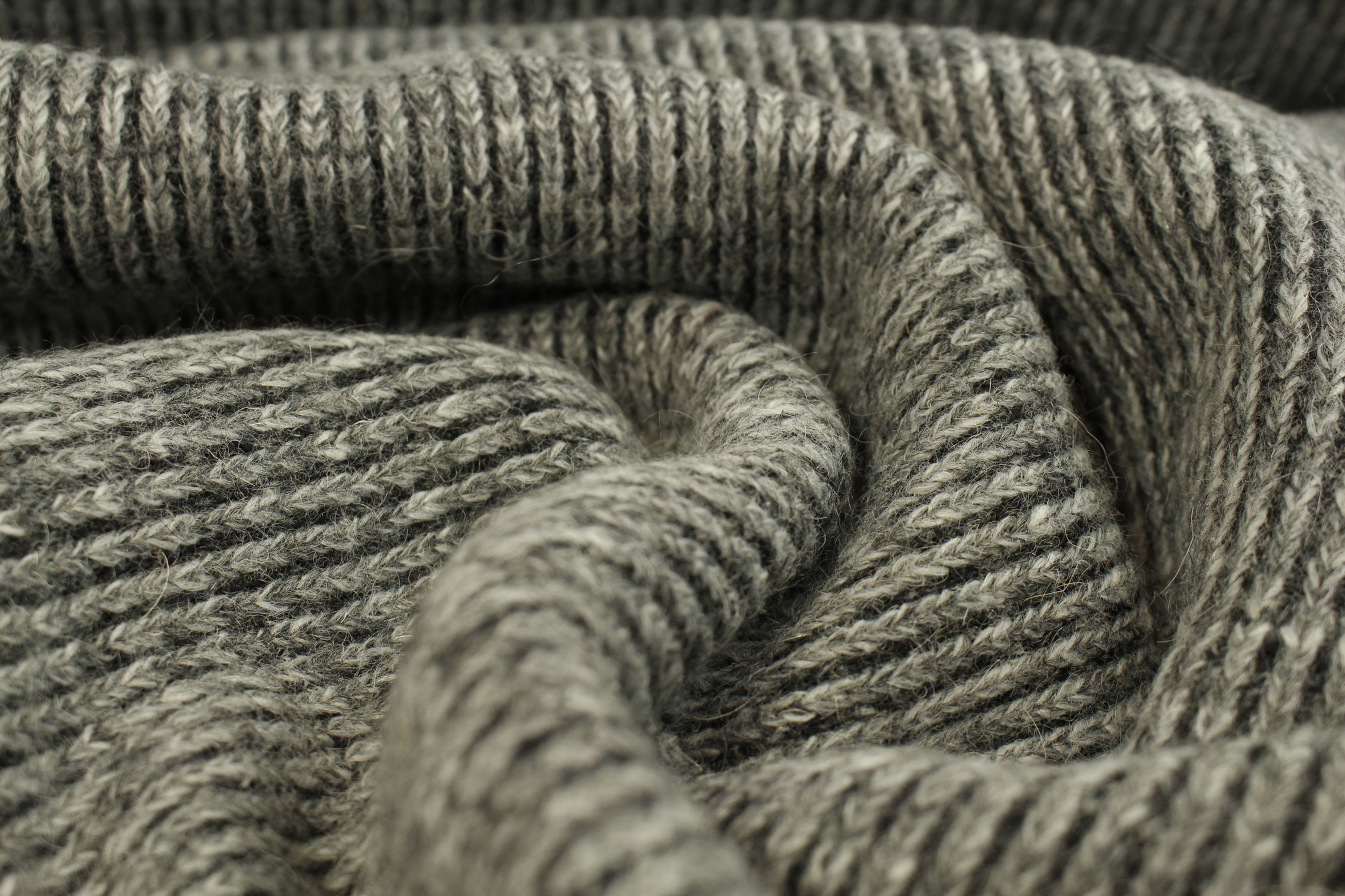 Grobstrick, Herringbone, Uni - grau