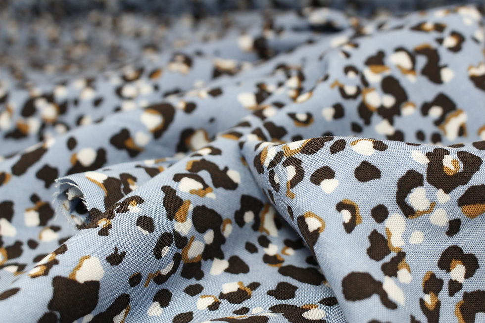 Miniaturbild: Viskose Chally, Leopardenprint - dusty blue
