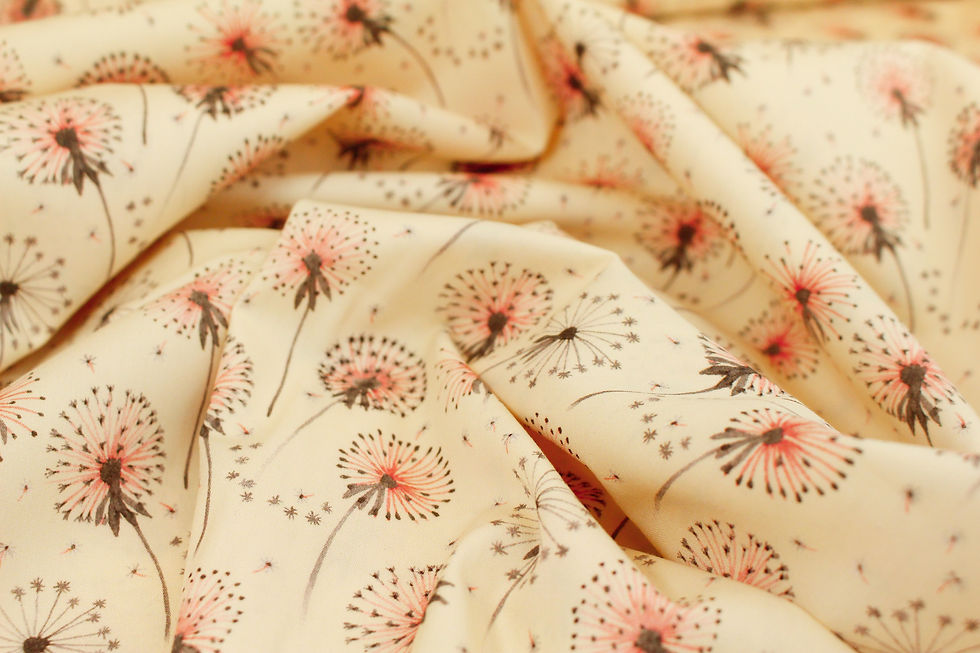 Miniaturbild: Baumwoll-Webware, Pusteblumen - creme, terra, braun