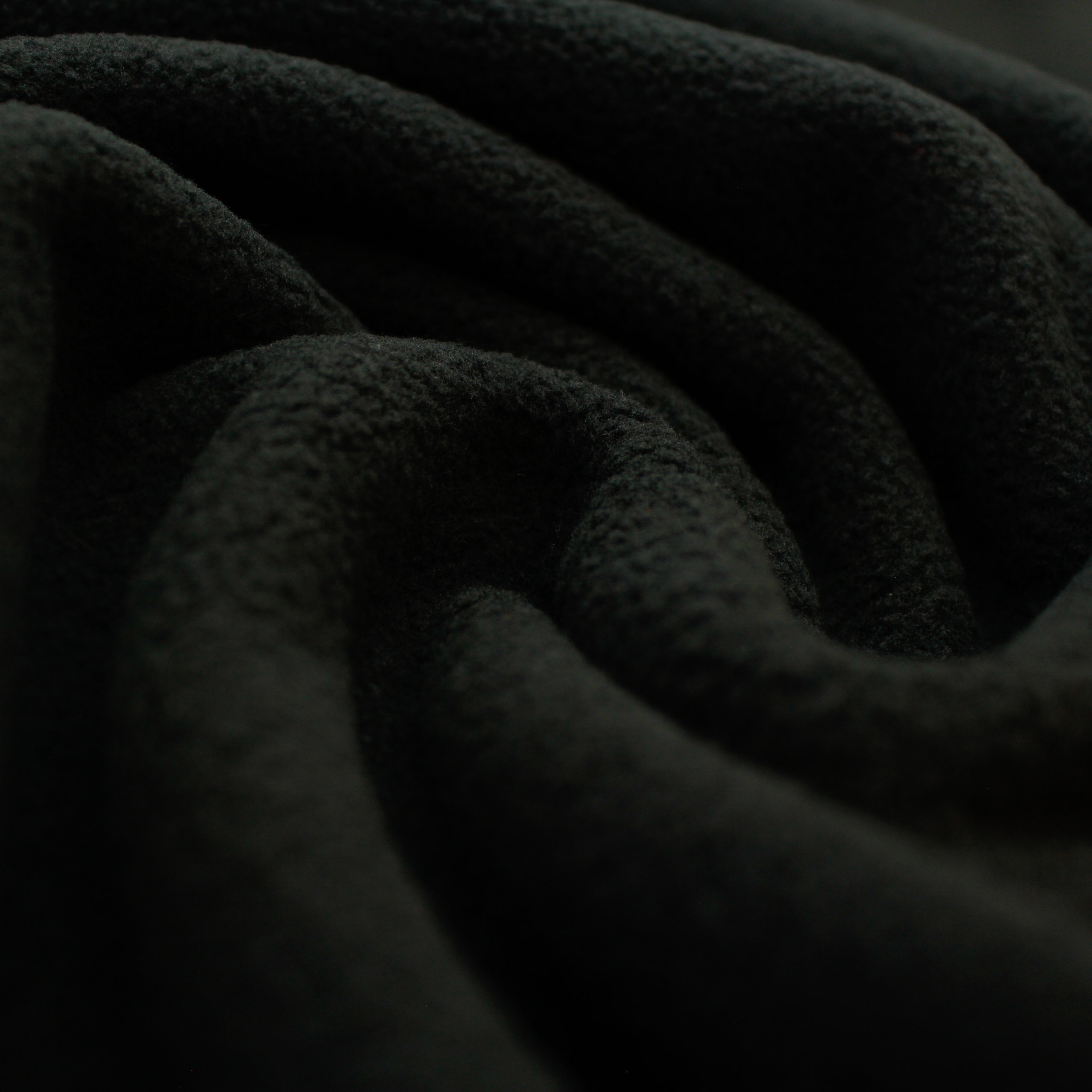 Baumwoll- Fleece, Uni - schwarz