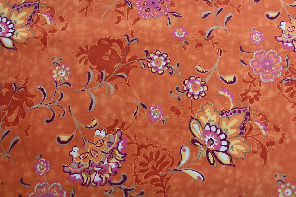Miniaturbild: Baumwoll Köper, Blumen - rosa, türkis, orange