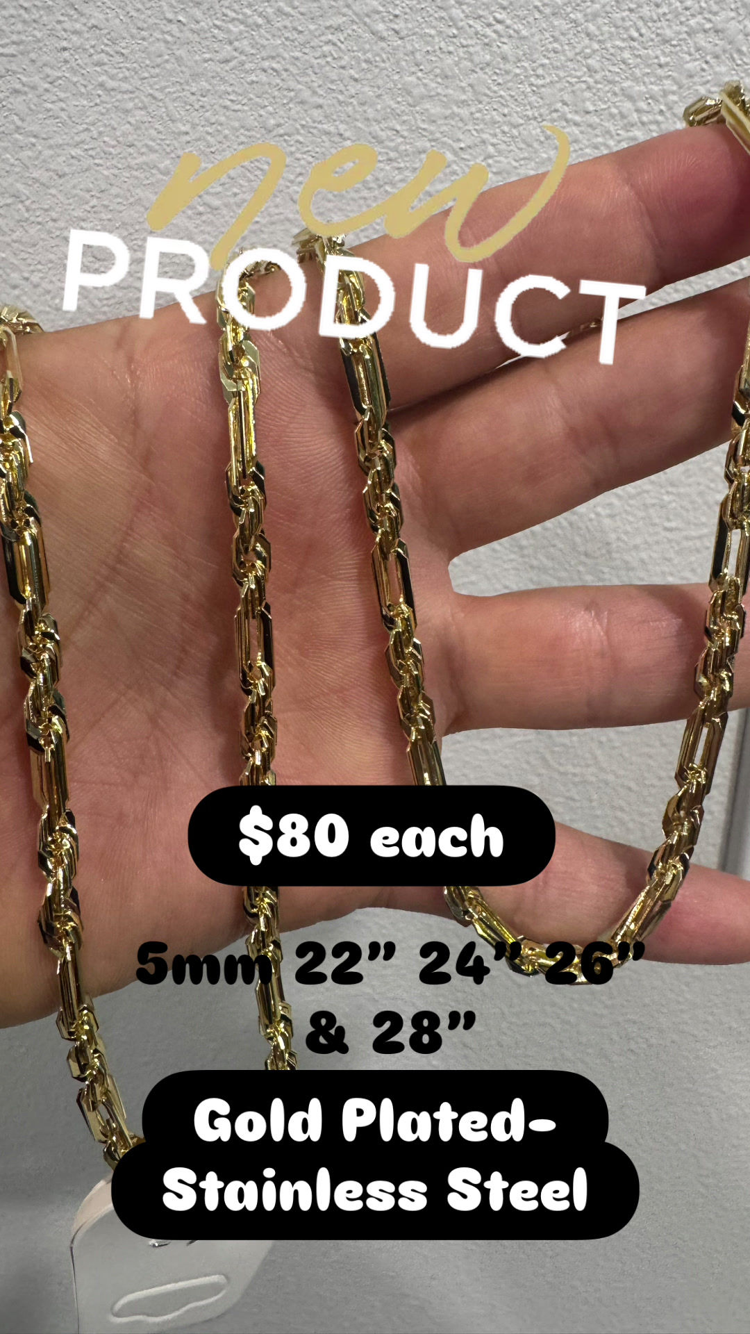 5mm Plated Milano Chain