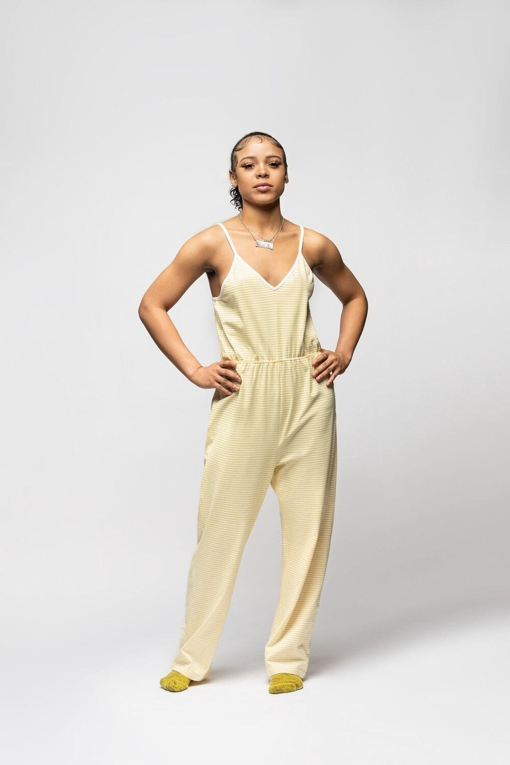 Striped Cotton Jumpsuit