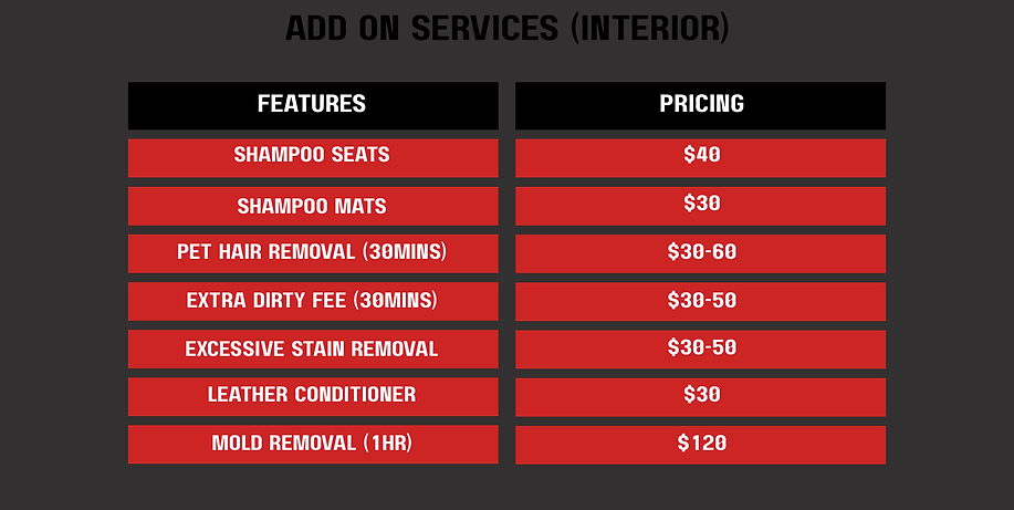 ADD ON SERVICES
