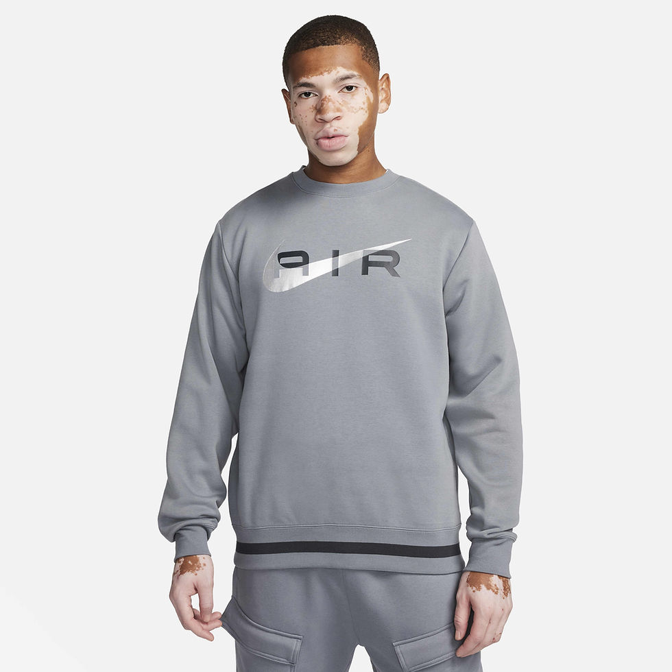 Nike Air Cool Grey fleece sweatshirt front model view