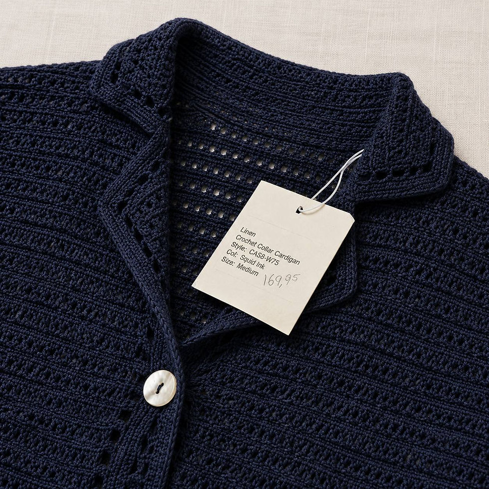 Thumbnail: CASH CA England 100% Linen Crochet Collar Cardigan - product image 5
