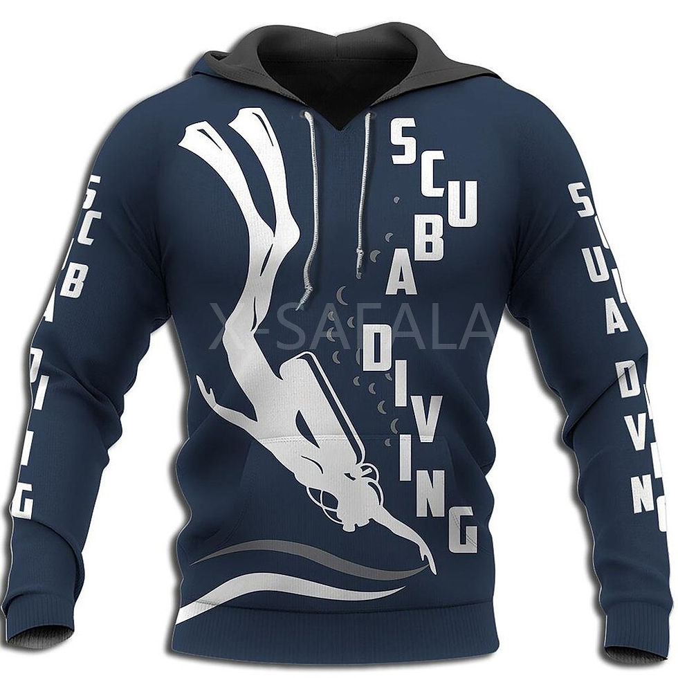 Miniatura: Scuba Diving 3D Print Hoodie  Zipper Pullover Sweatshirt Unisex Jacket