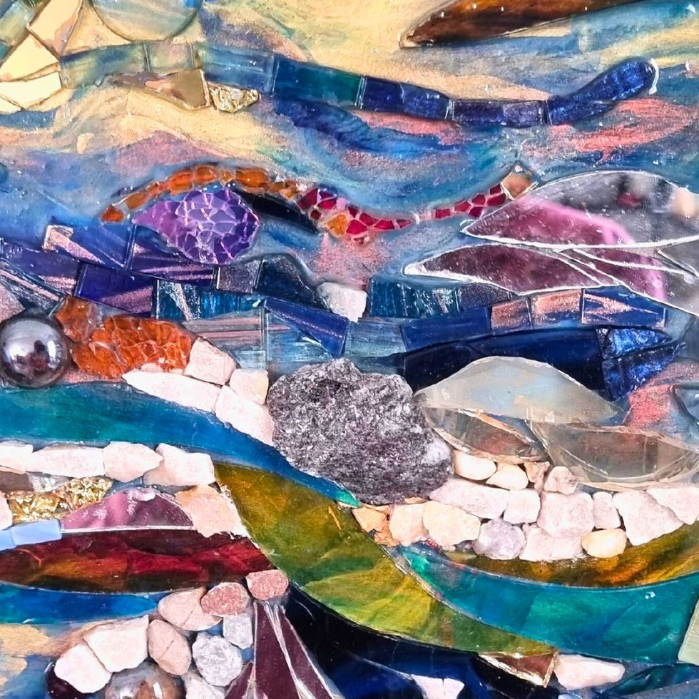 Mosaïque contemporaine de Joëlle Talpin Créations Mosaïques proche de Orthez et Pau: Planète inconnue