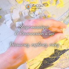 Découvrez mes stages et formations de mosaïque contemporaine ou artistique. Débutants ou avancés, explorez une approche créative et sensible, en lien avec la nature et les éléments naturels, pour apprendre la mosaïque contemporaine ou artistique et développer les projets artistiques uniques qui vous ressemble intimement.