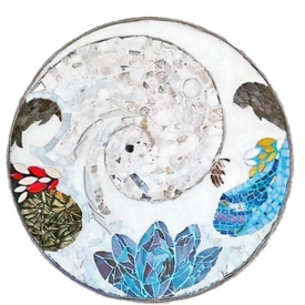 Mosaïque contemporaine tableau Vie et naissance par Joëlle Talpin Créations Mosaïques