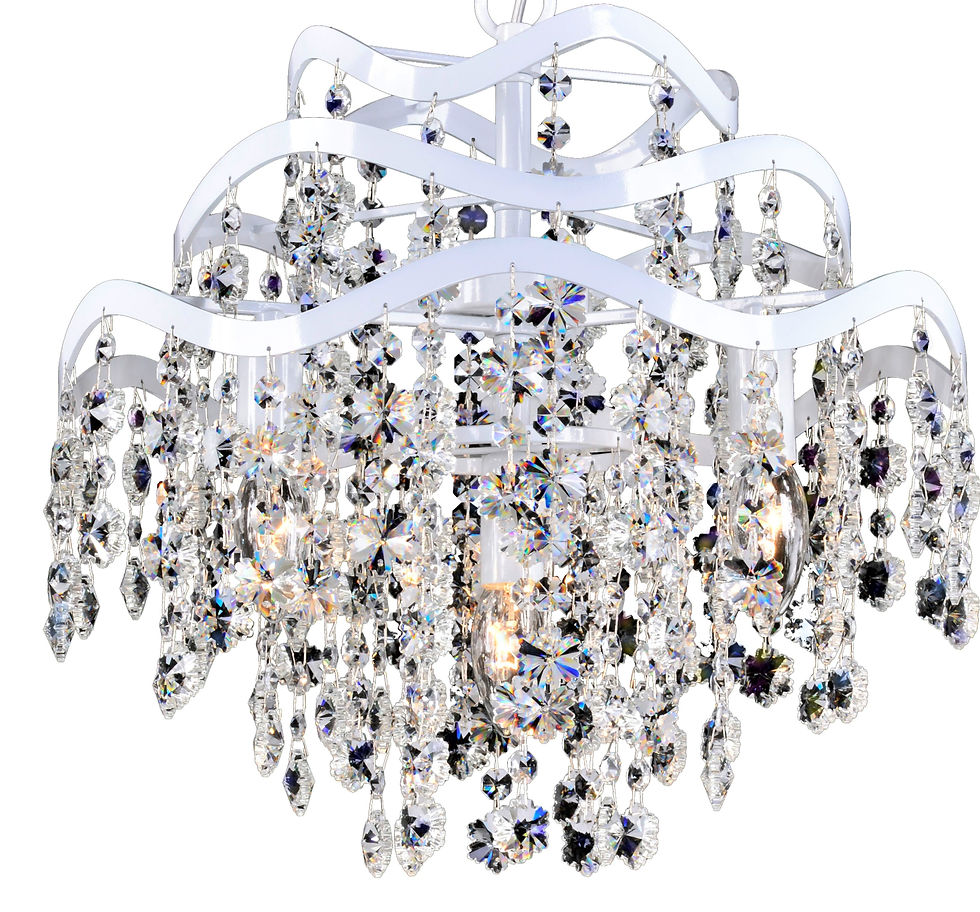 Миниатюра: FOG 4 Biały żyrandol z kryształkami 