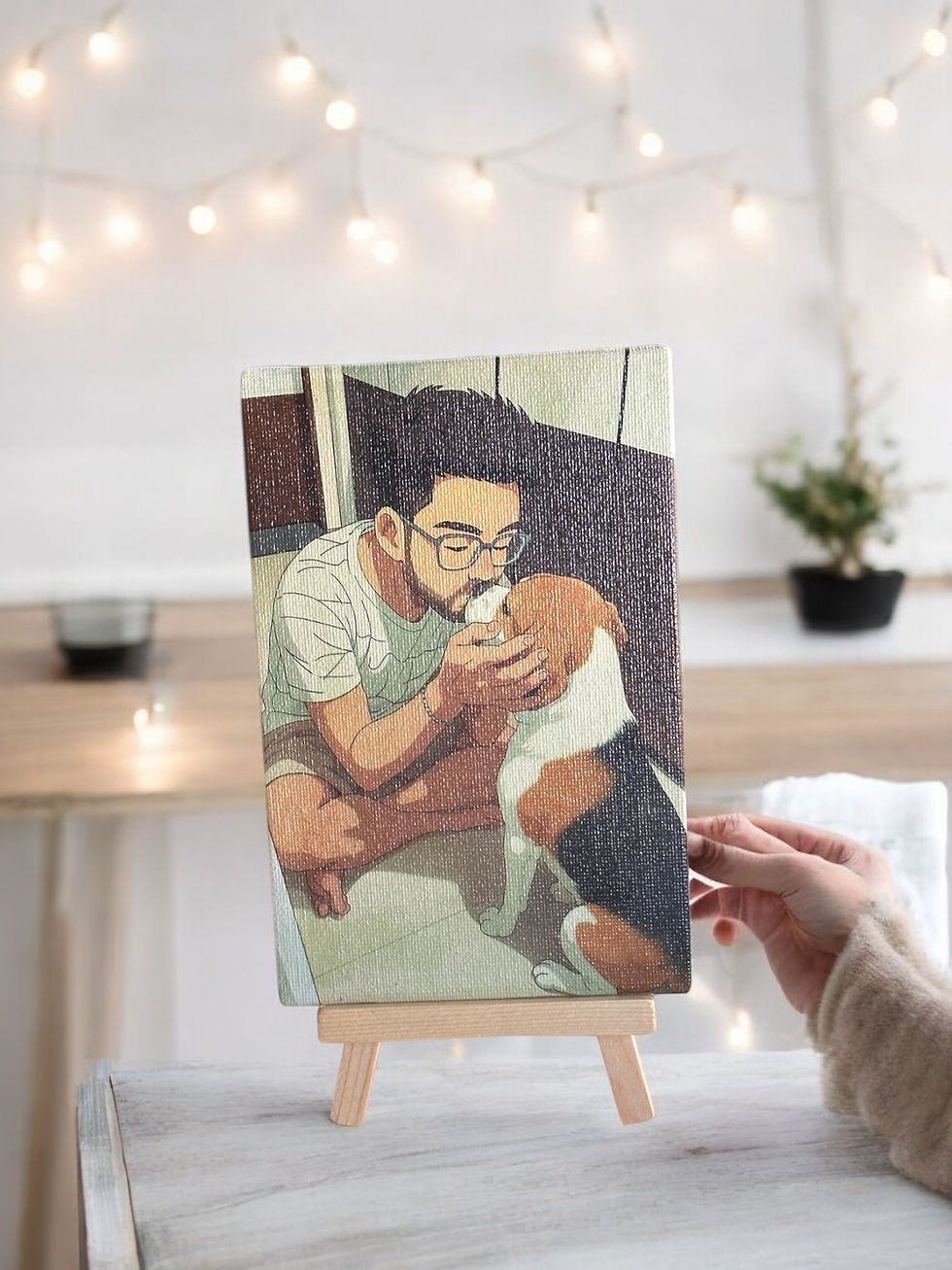 Thumbnail: Illustrated Canvas with FREE Easel Stand : Size 6 x 4 inch