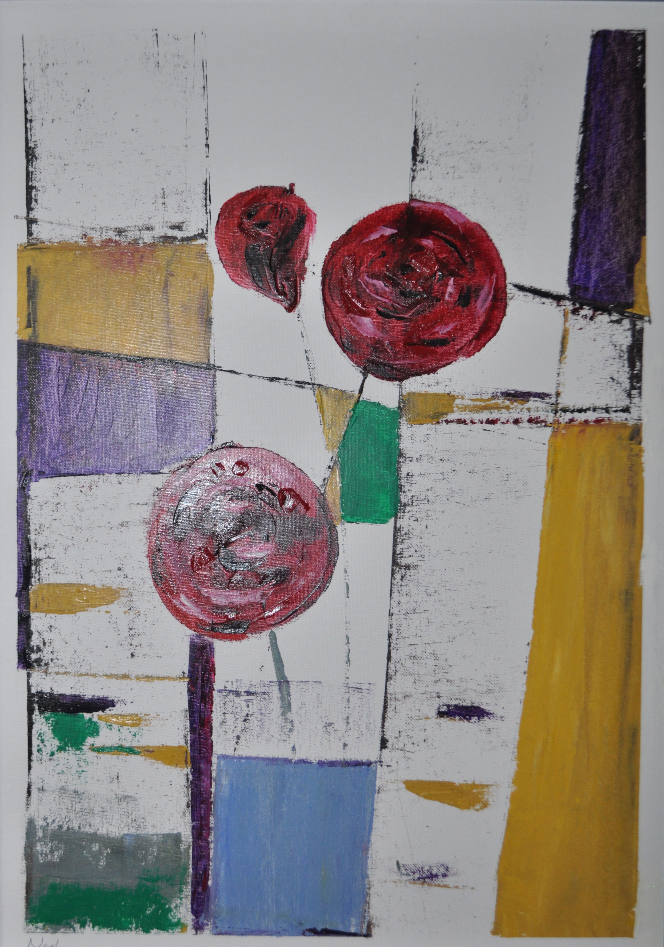 abstract red flowers