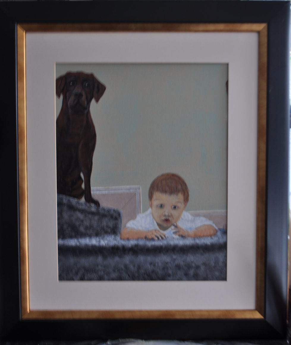 I Wasn't me 37 x 46cm Acrylic on canvas board by Neal Forster