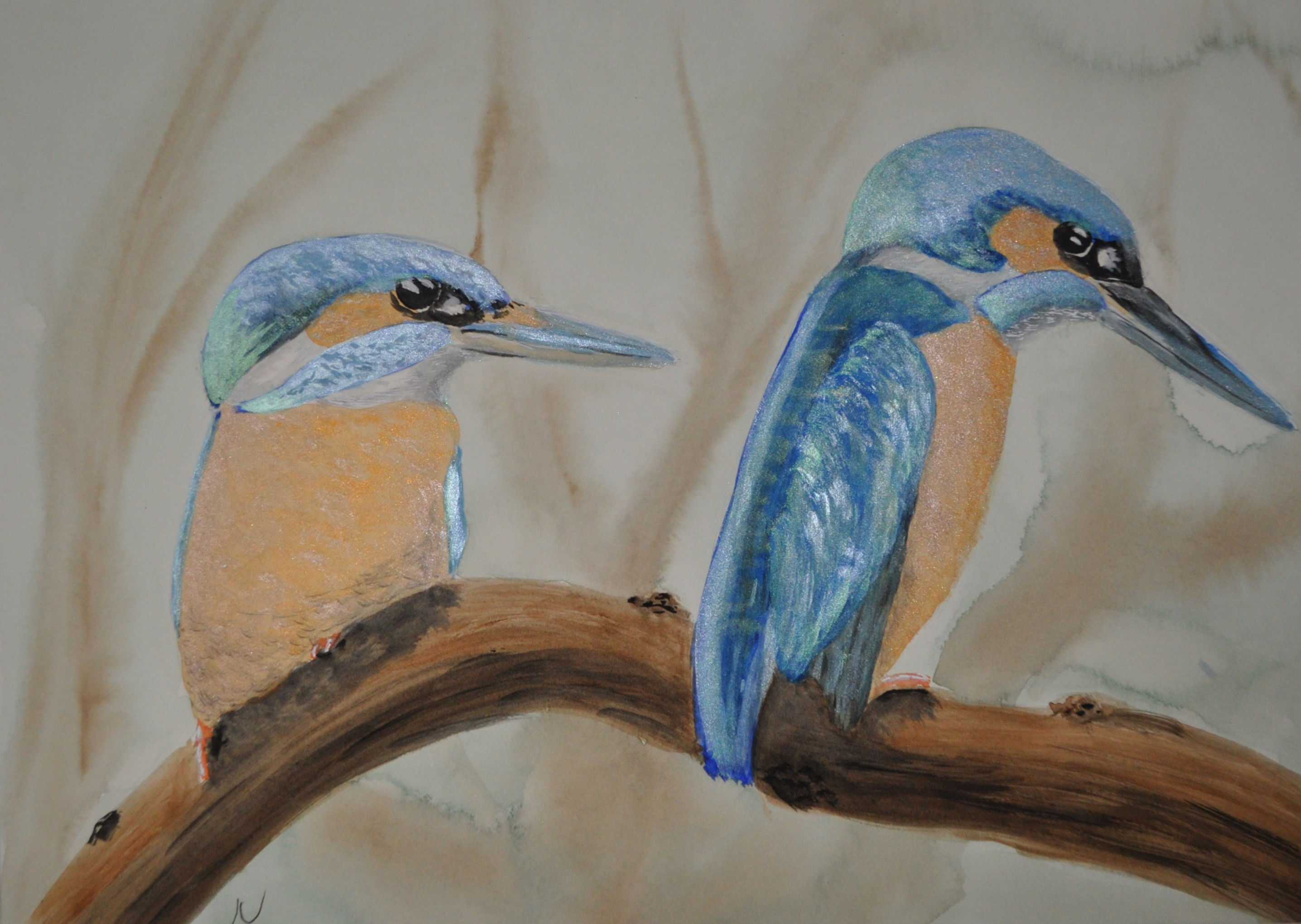 original painting of kingfisher