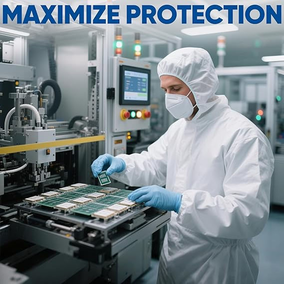 Thumbnail: Disposable Hazmat Suit, Breathable Full Body Protective Coveralls