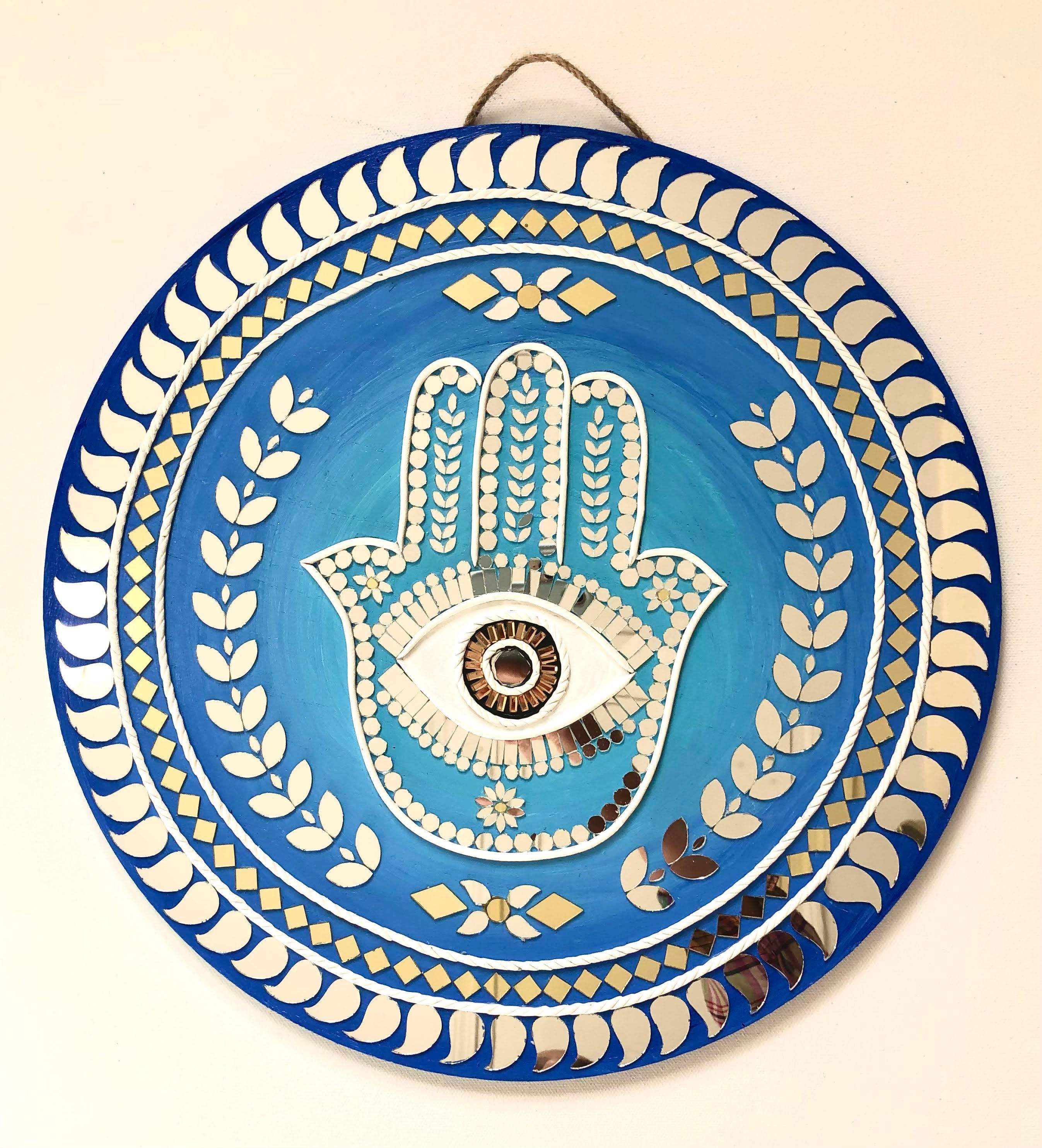Hamsa in Blue 15" SOLD