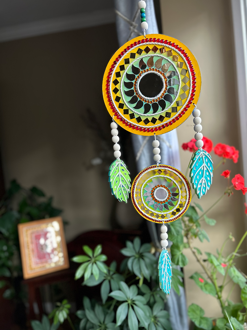 Thumbnail: Mirror Mandala Dangler 17.5" SOLD