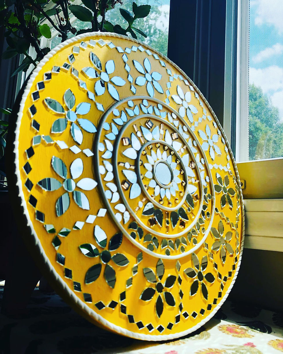 Thumbnail: Mirror Mandala in Yellow 12" SOLD