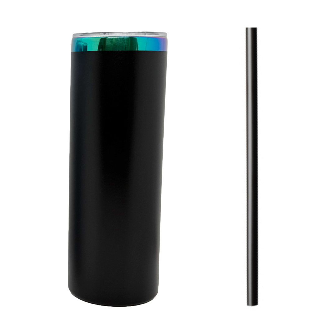20 oz Skinny Green / Blue-Plated Tumbler blank