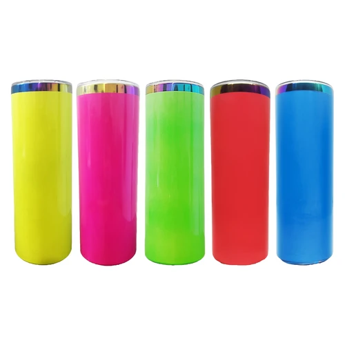 20 oz Skinny Neon Rainbow Tumbler