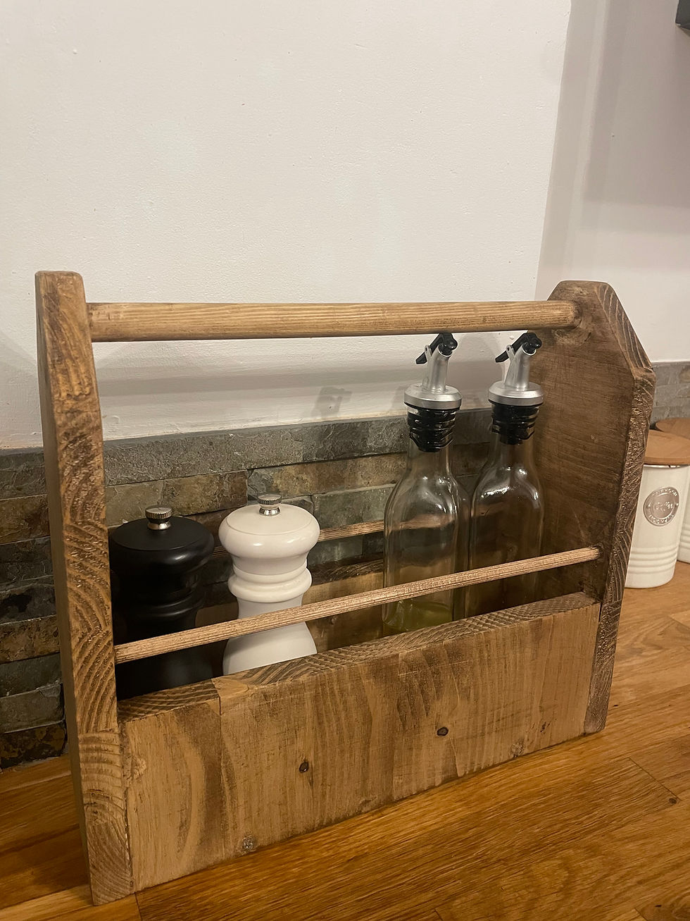 Reclaimed Wooden Kitchen Caddy – Rustic Kitchen Storage & Organiser ...
