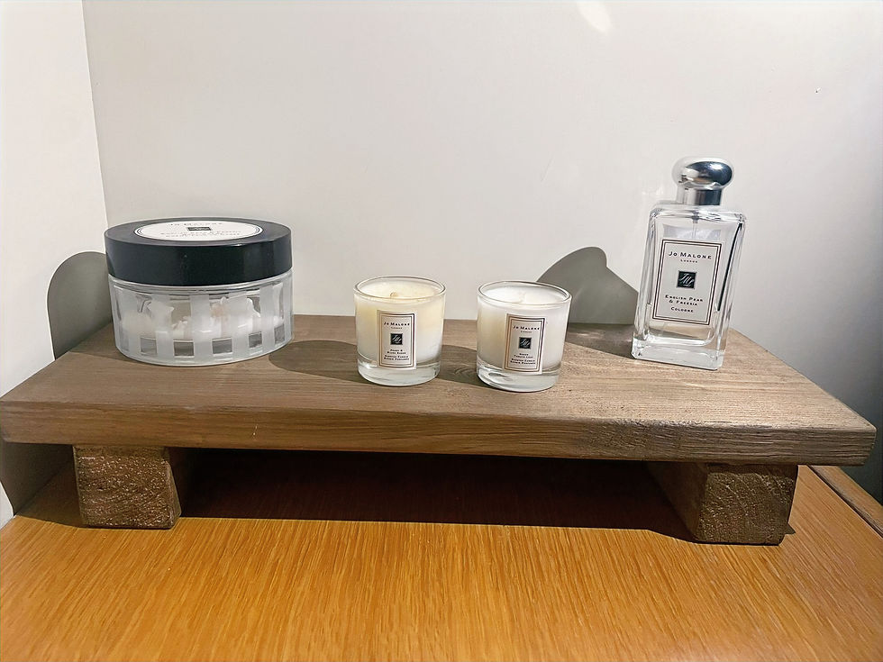 Thumbnail: Solid Wood Countertop Riser Stand – Rustic Oak Display Shelf