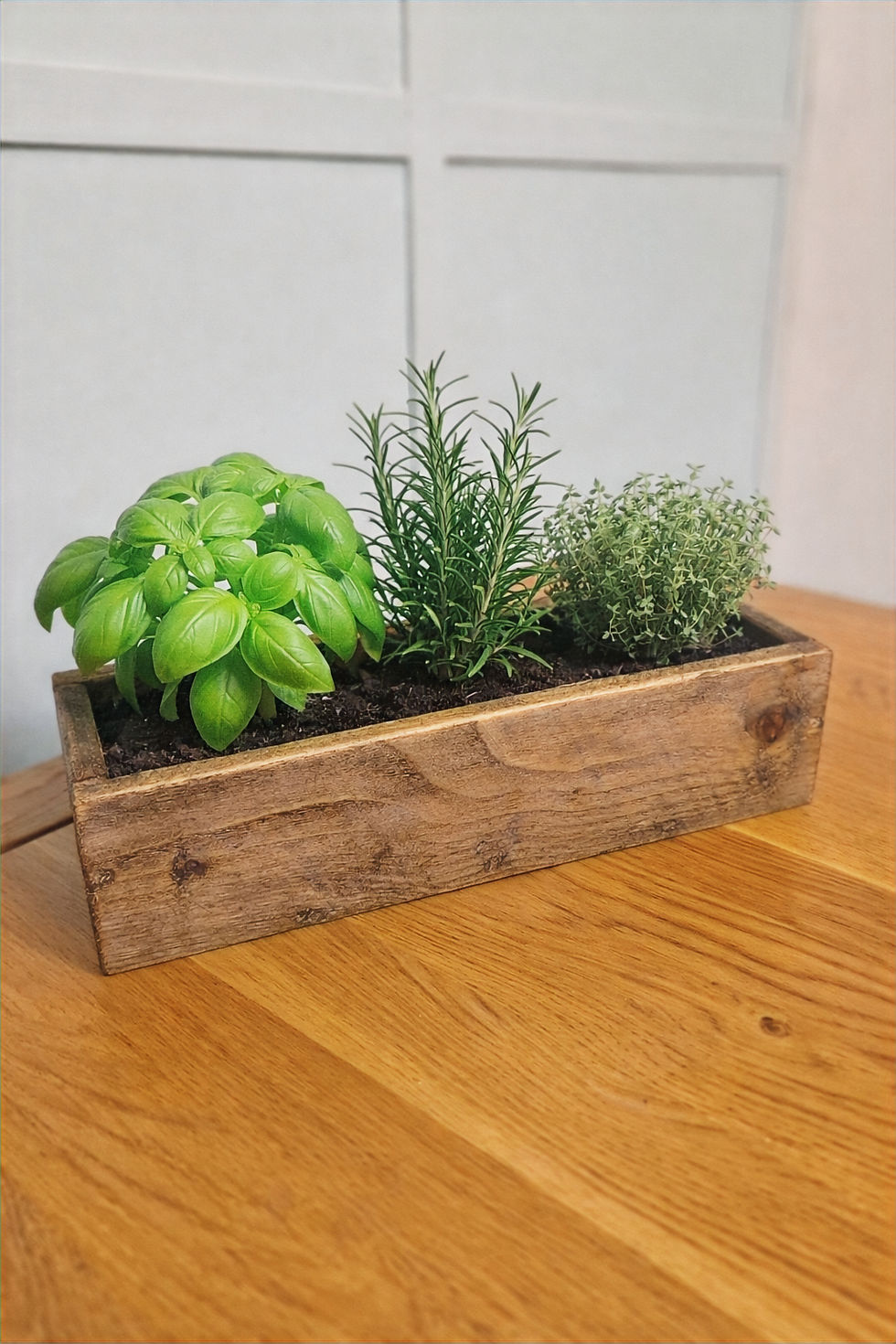 Thumbnail: Rustic Wooden Kitchen Organiser Tray – Reclaimed Wood Condiment Holder