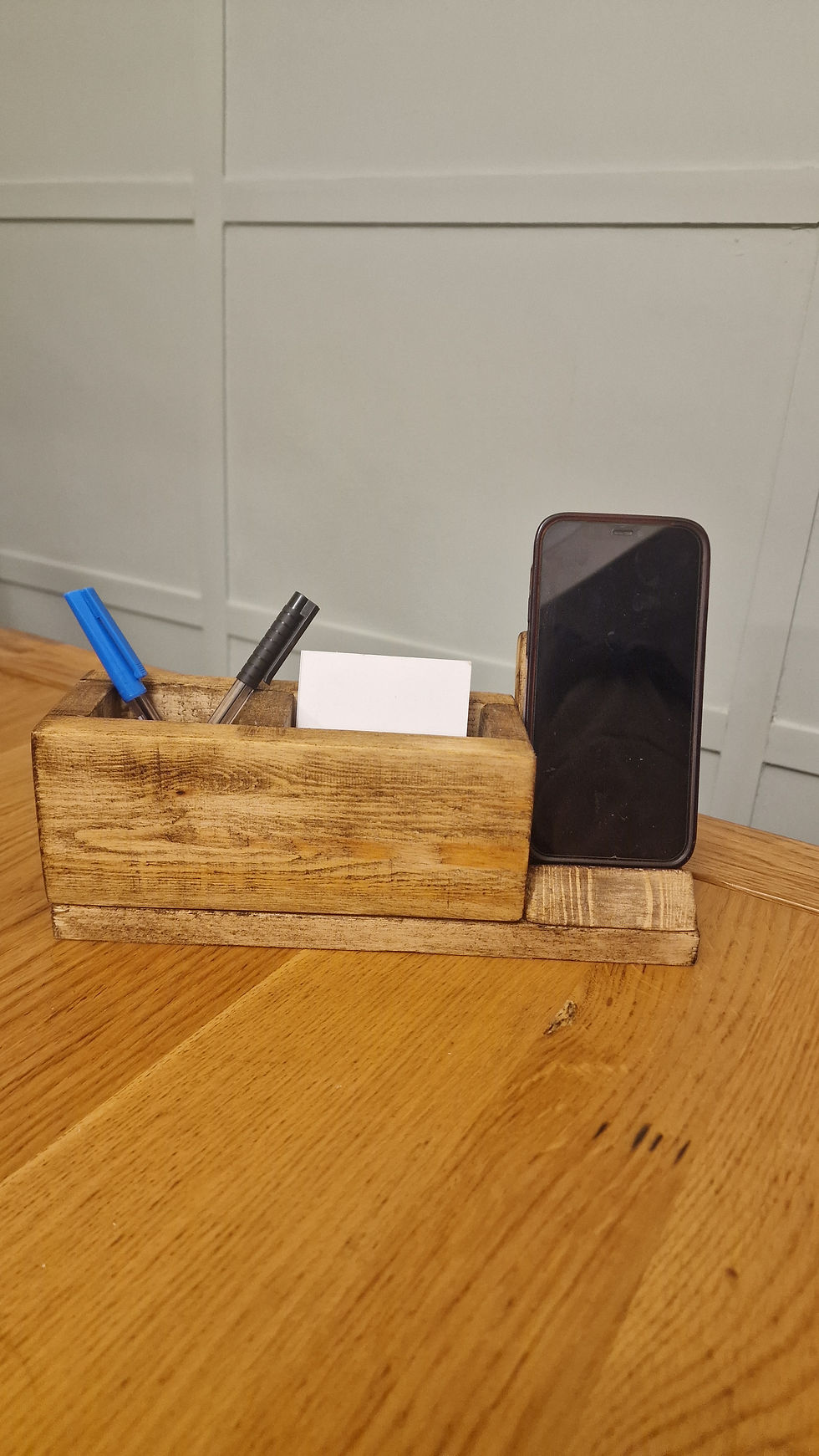 Thumbnail: Rustic Handmade Wood Desk Organiser