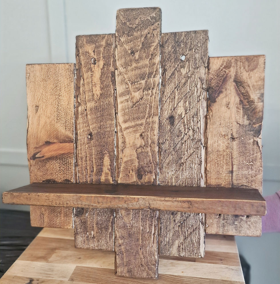 Thumbnail: Rustic Wall Mounted Shelf - Farmhouse Wooden Wall Decor