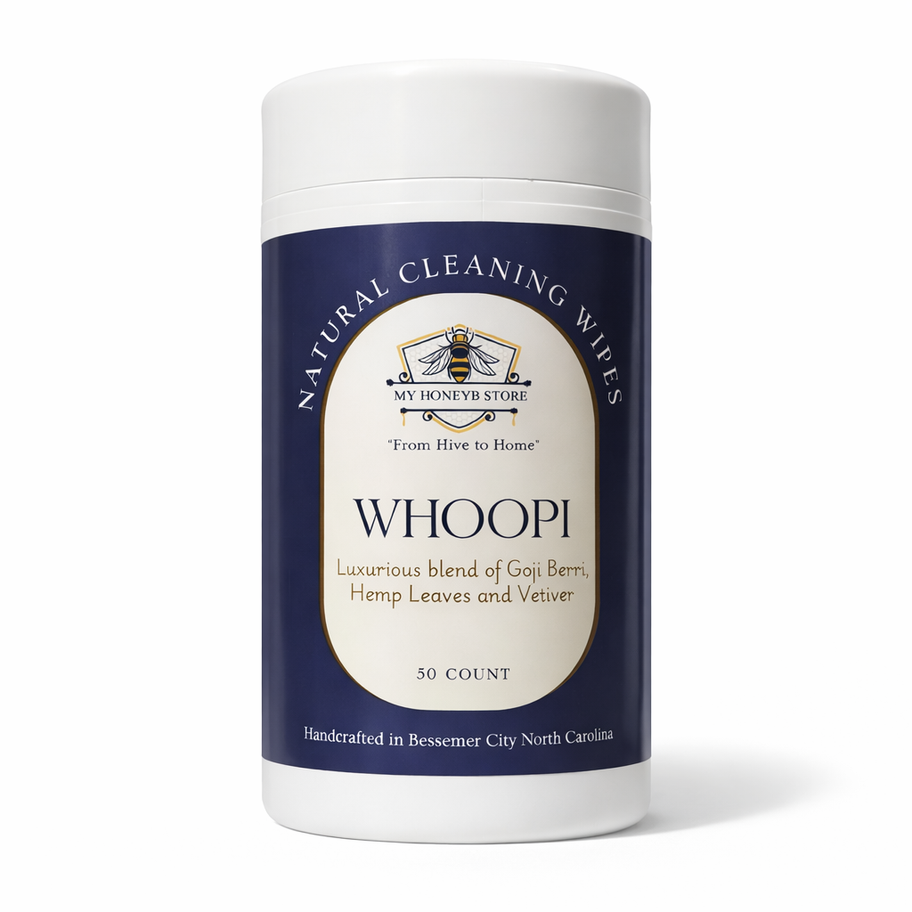My HoneyB Store Natural Cleaning Wipes container on a clean white background, 50-count eco-friendly plant-based cleaning