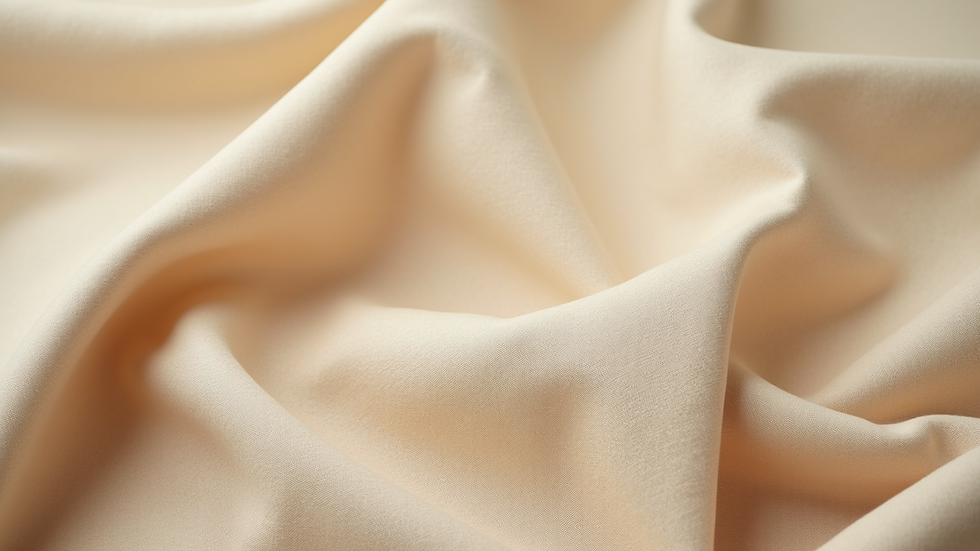 Close-up of recycled fabric texture in natural beige color