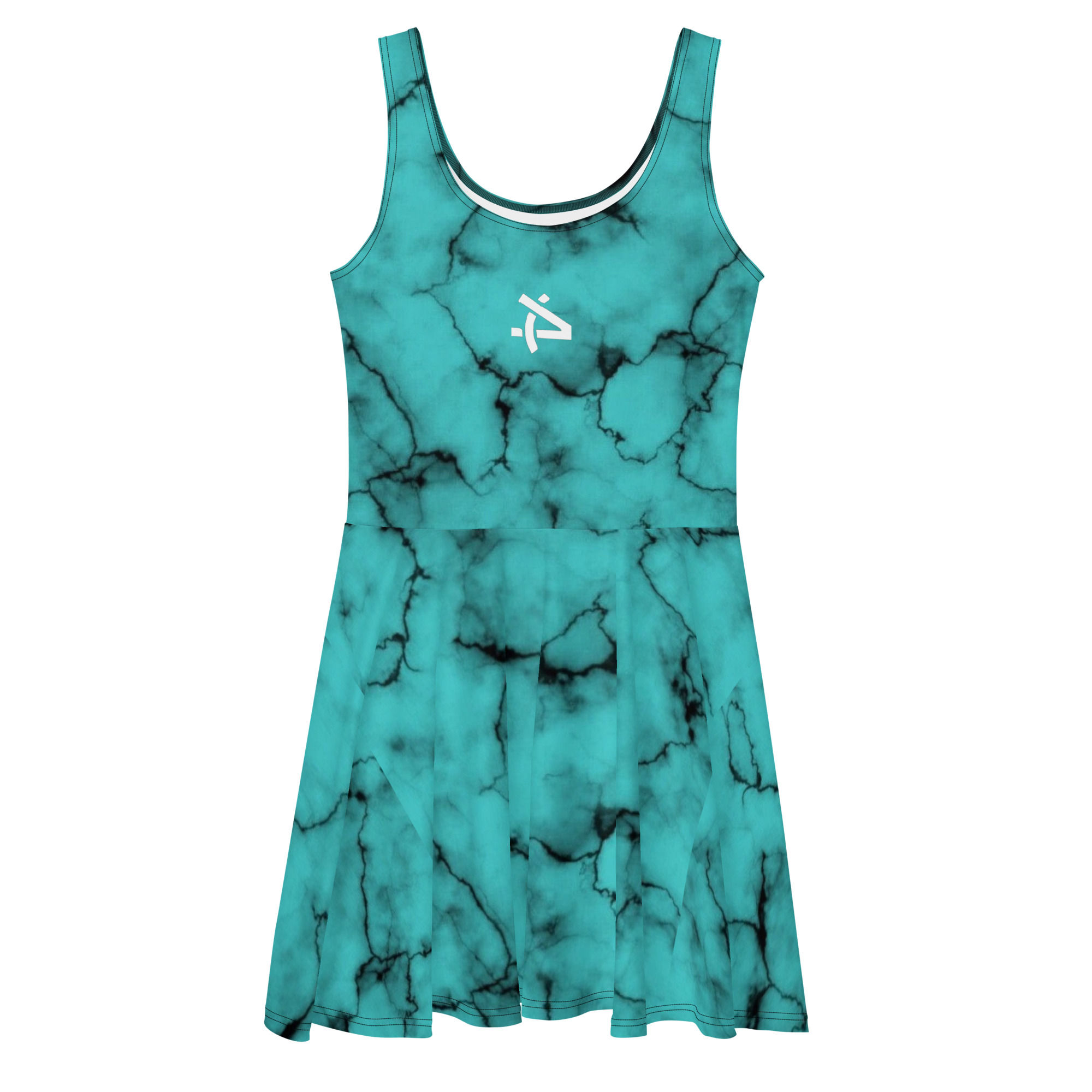 Duvoe Women's 4k turquoise graphic Skater Dress
