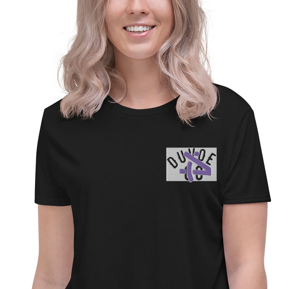 Duvoe women's embroidery Crop Tee