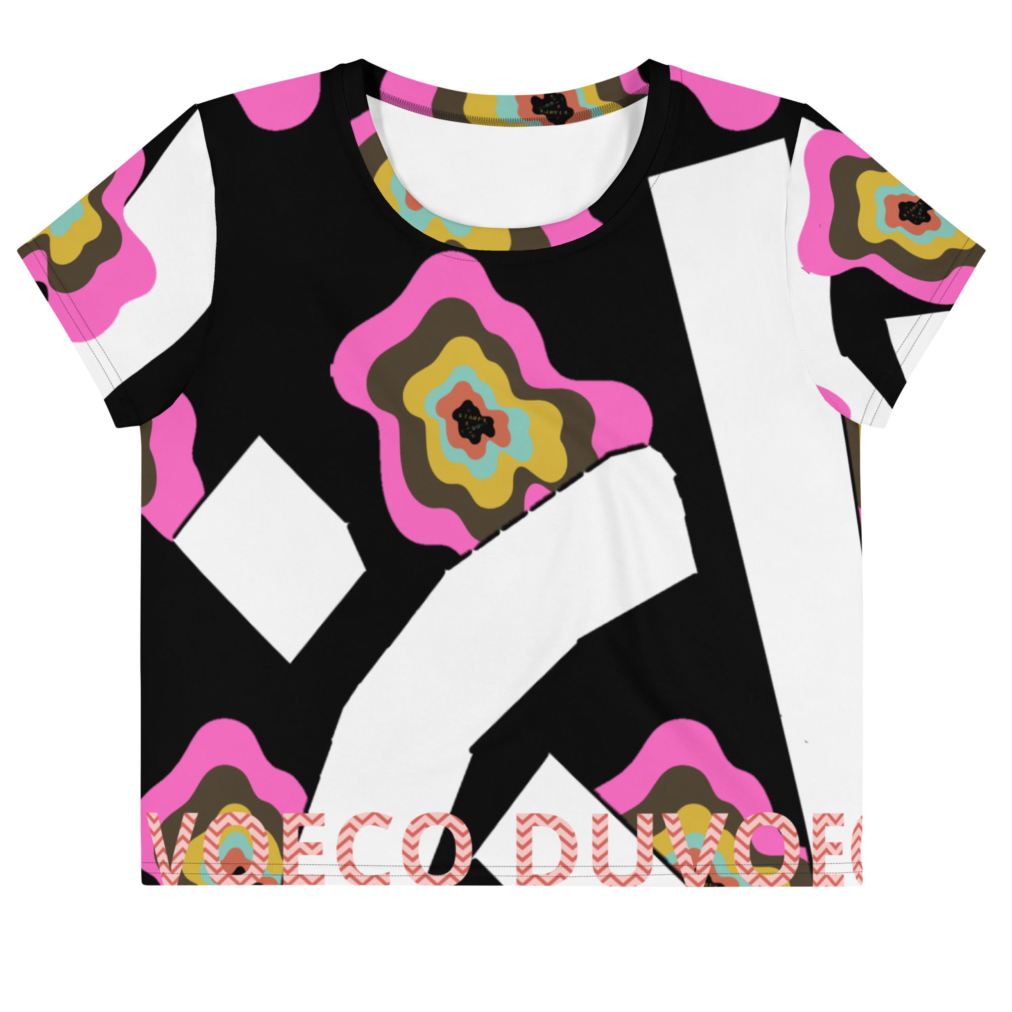 Duvoe women's All-Over Print Crop Tee