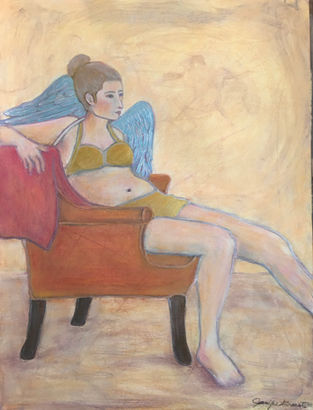 Relaxing AngelAngel_watercolor,acrylic,pastelonpaper_24x18.jpg