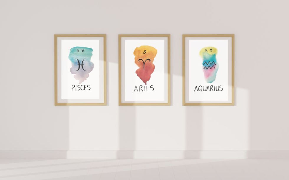 Thumbnail: Aries Zodiac Sign Watercolor Art Print