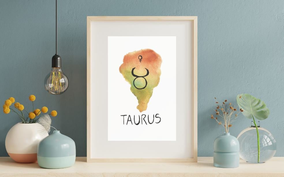 Taurus Zodiac Sign Watercolor Art Print
