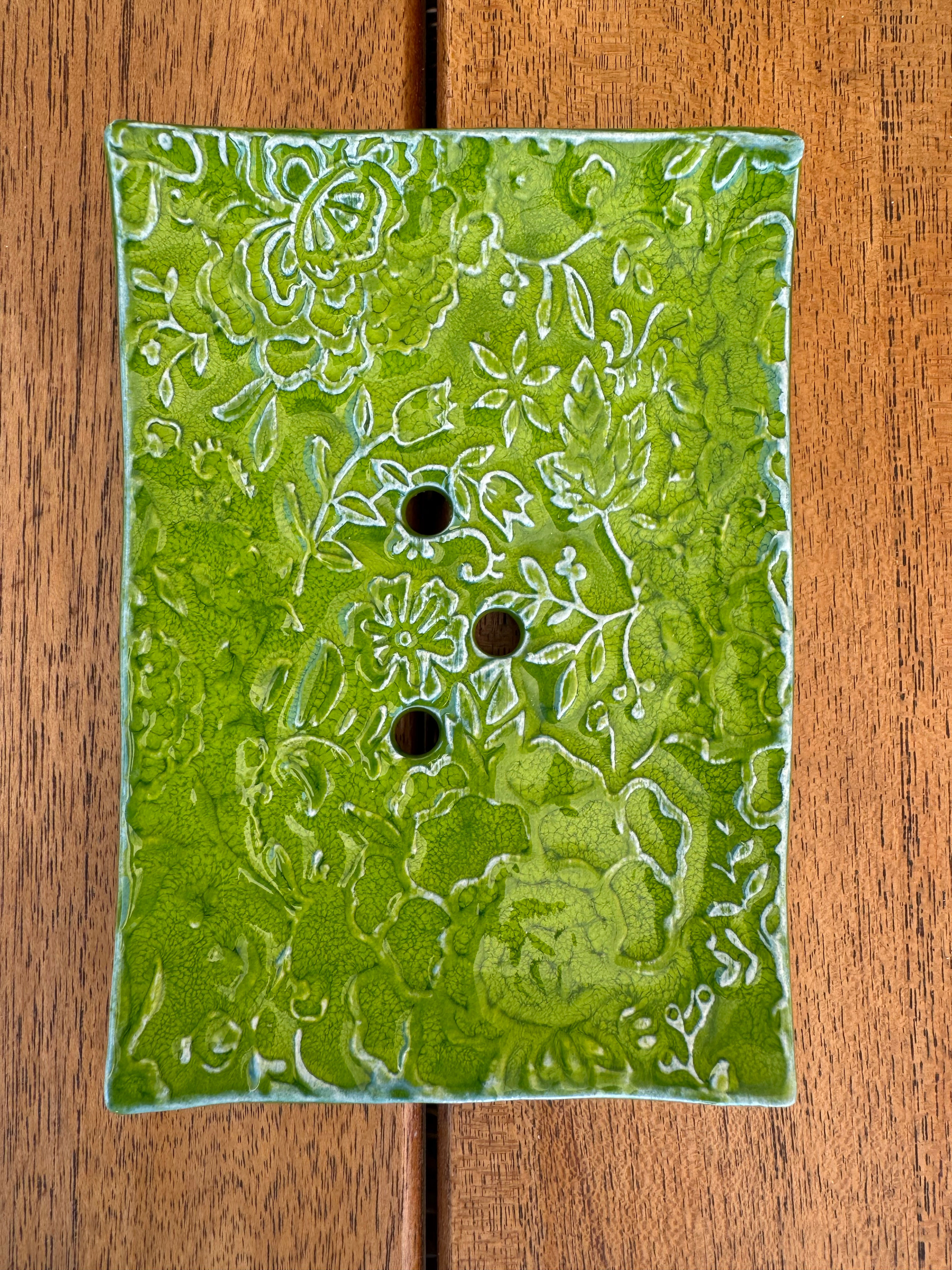 Seifenschale Keramik mambagrün