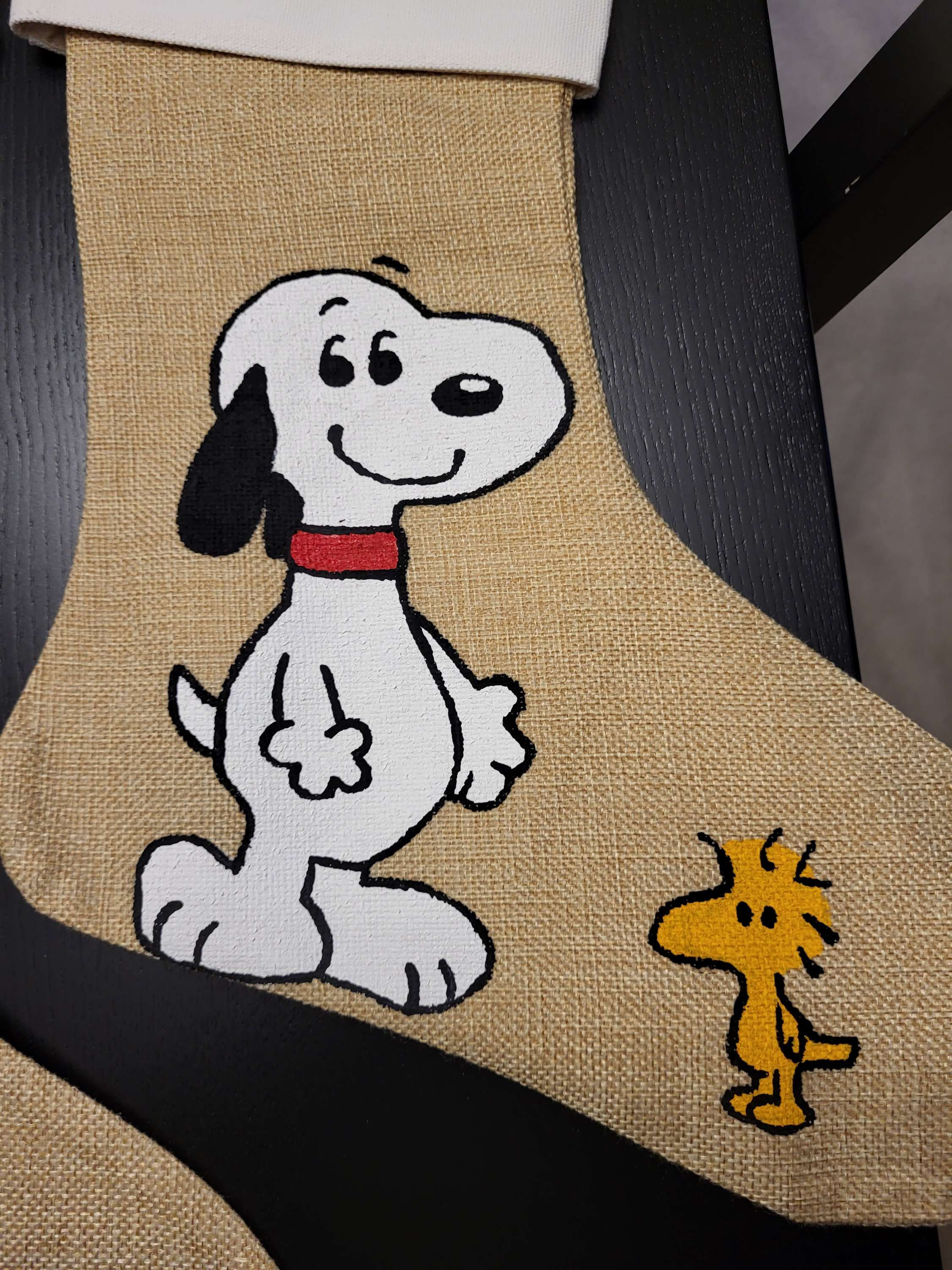 Handpainted burlap stockings