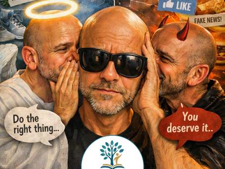 Man reflecting during internal conflict representing cognitive dissonance and belief tension in modern society