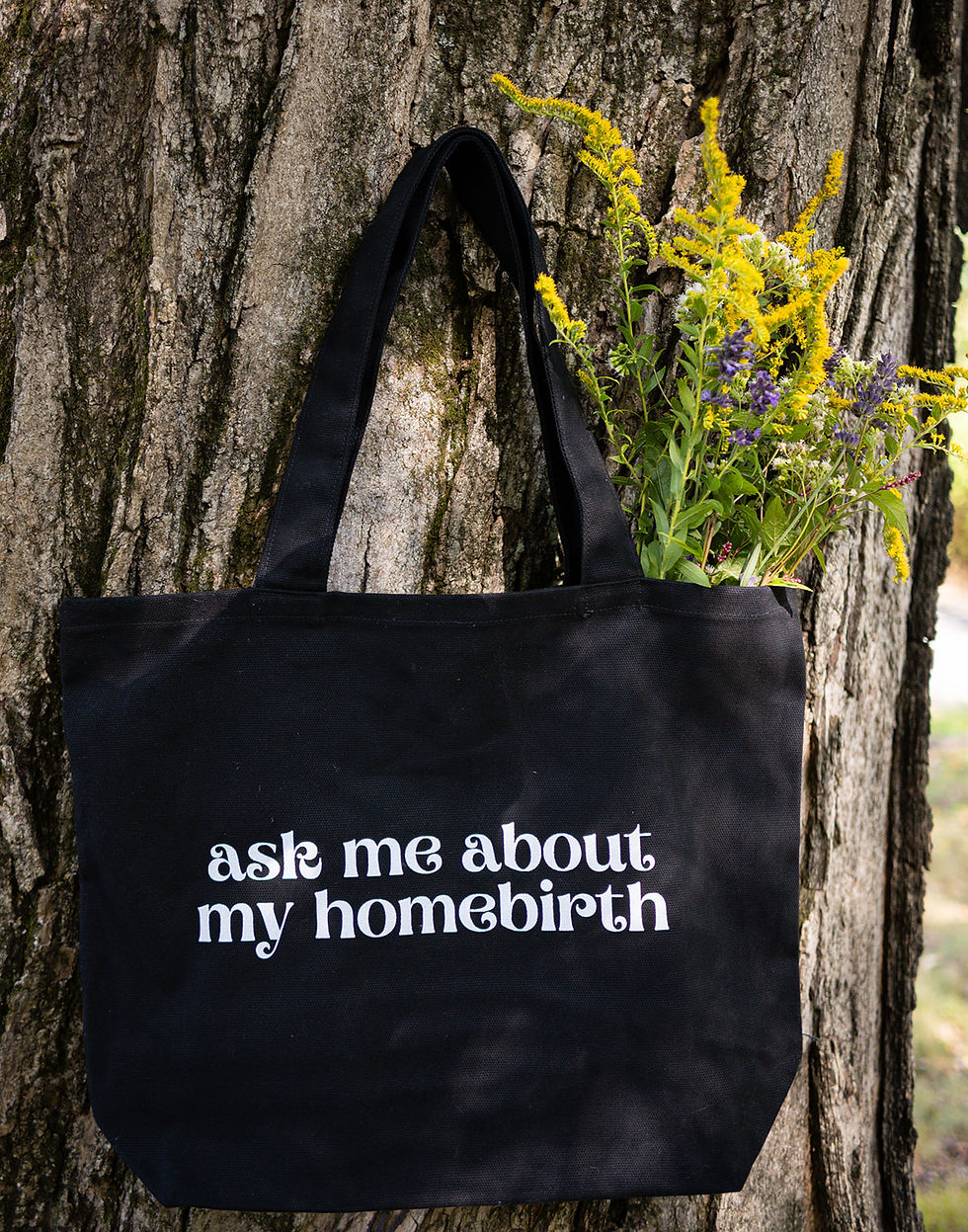 ask me about my homebirth | canvas tote bag