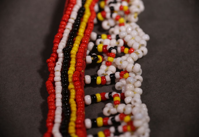The alternate patterns of the colourful beads