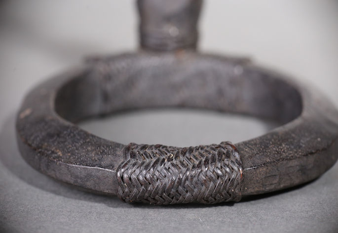 A closer look at the plaited basket work that reinforced the wooden armband