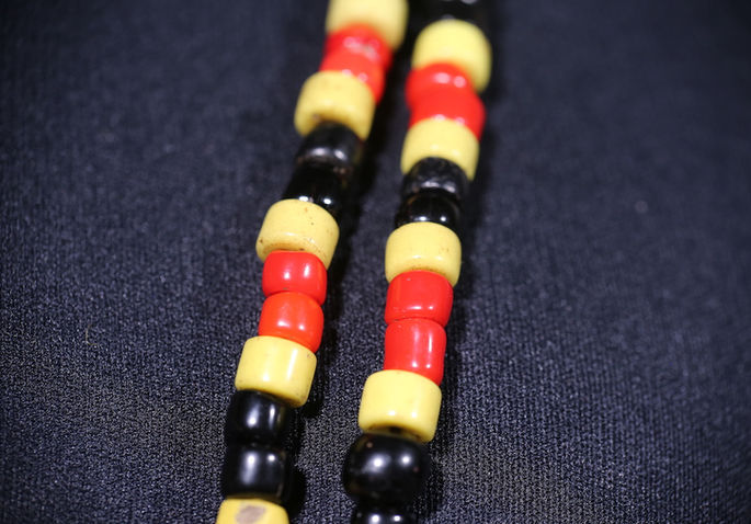 A closer look at the beadwork of karawaweng’s strap