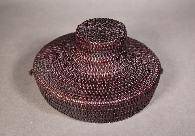 An exceptionally fine dense woven basket hat