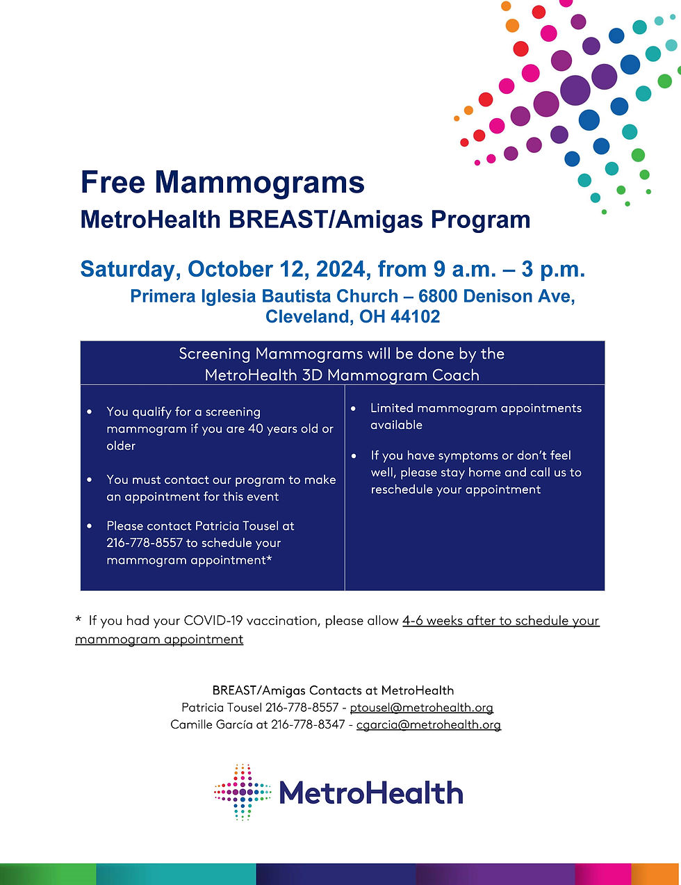 FREE Mammogram - MetroHealth Breast/Amigas Program