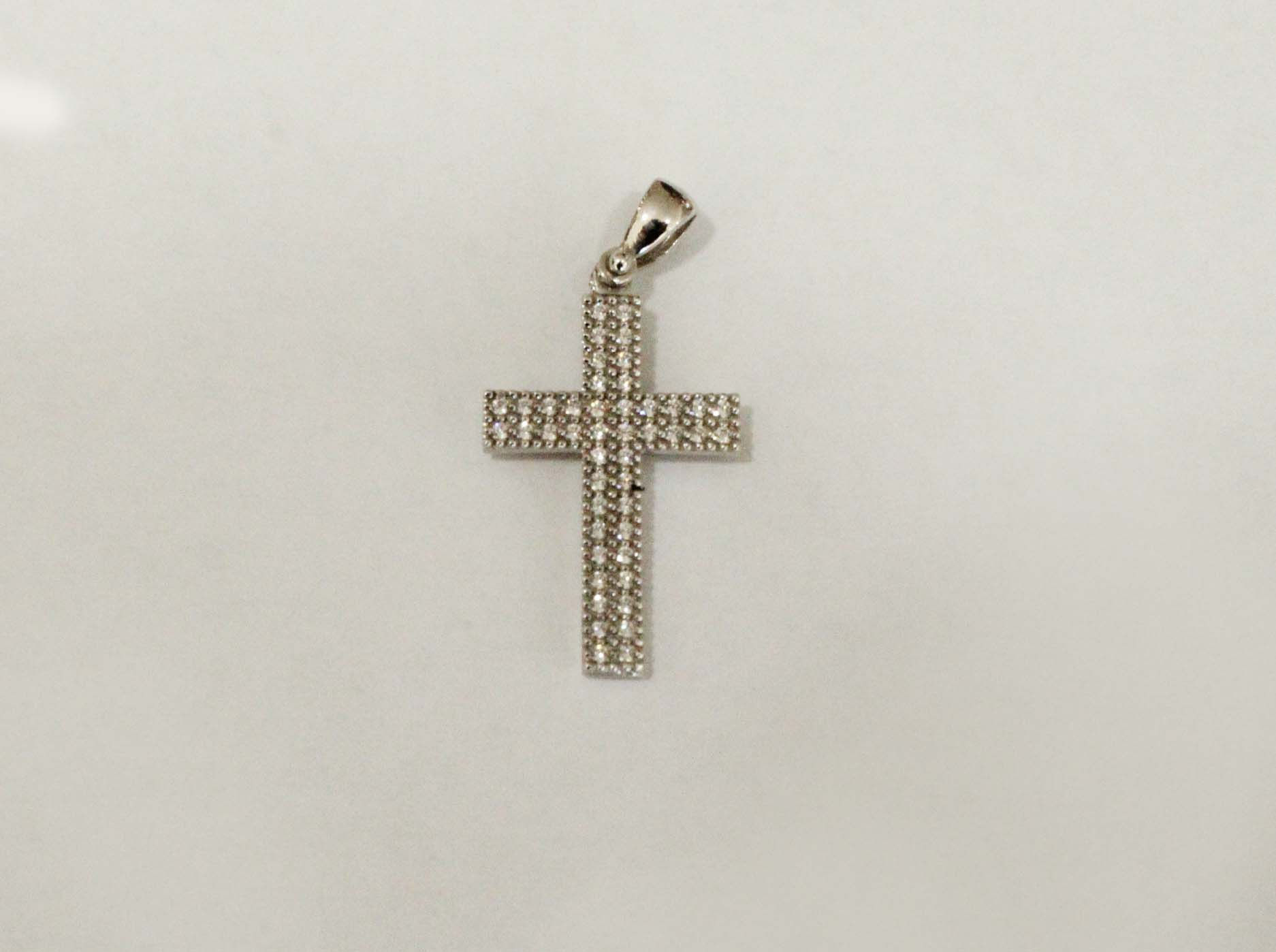 White Gold Baptism Cross