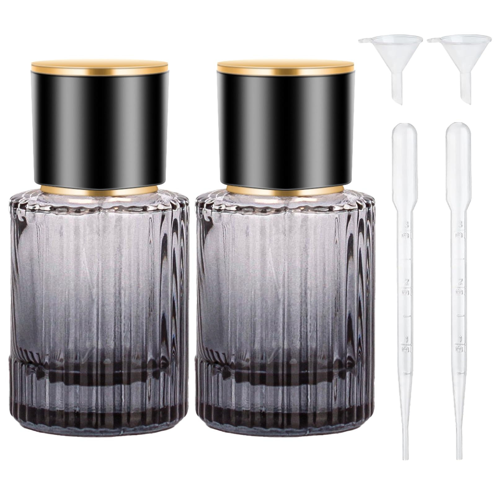 Gsteng 30ml Glass Perfume Atomizer Bottles 2pcs Empty Perfume Bottle Black Perfu